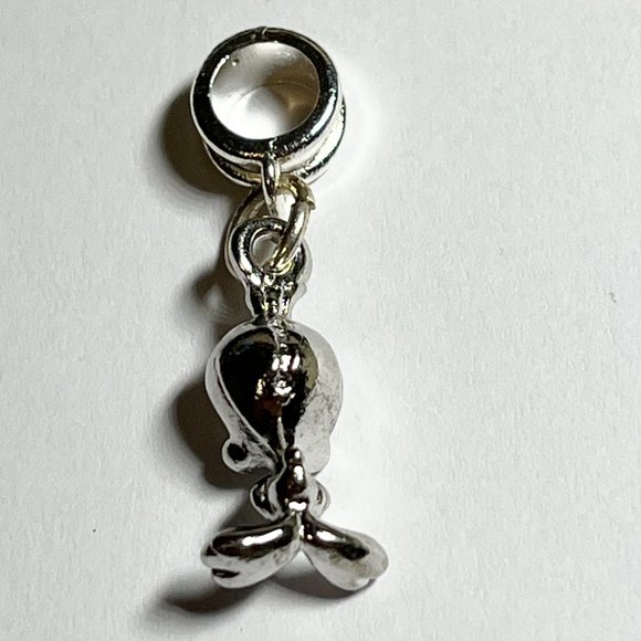Vintage Tweety Bird Charm European Slider Bead for Bracelet Necklace Silver tone - Picture 6 of 8